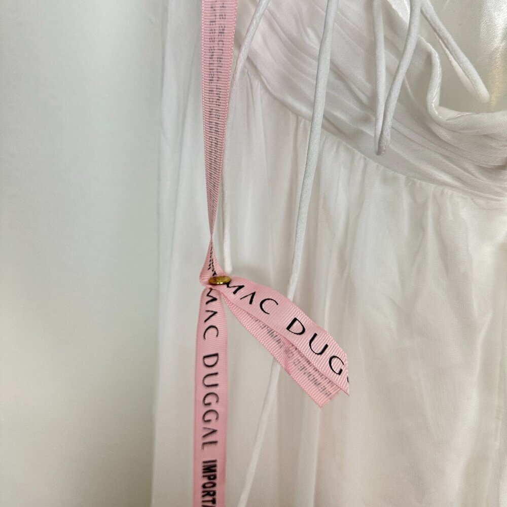 MAC DUGGAL Rosette Chiffon Cutout Empire Waist Gown in White Size US 8 - Picture 10 of 12